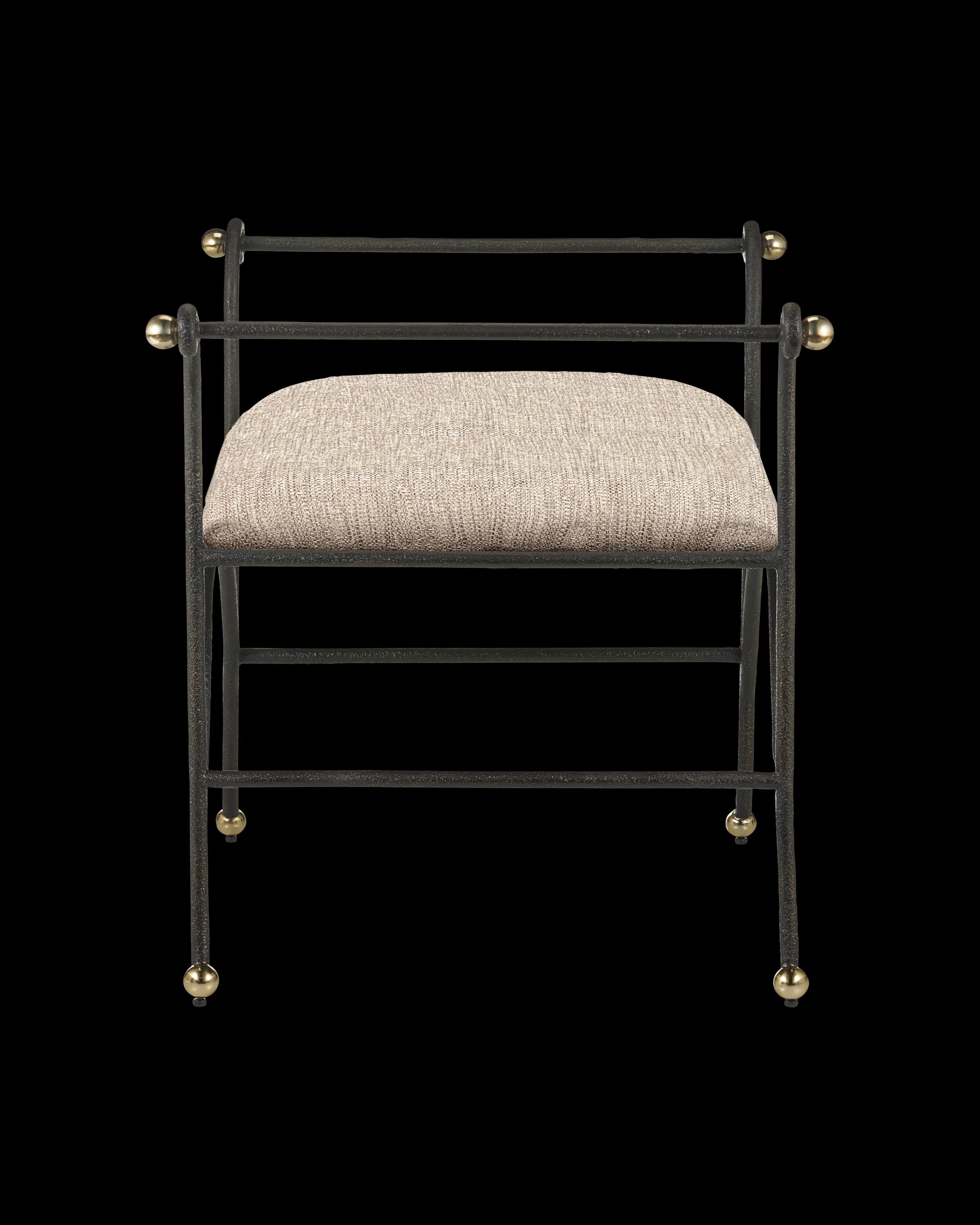 Currey & Company Mabel Ottoman, Perf Barrett Sandstone