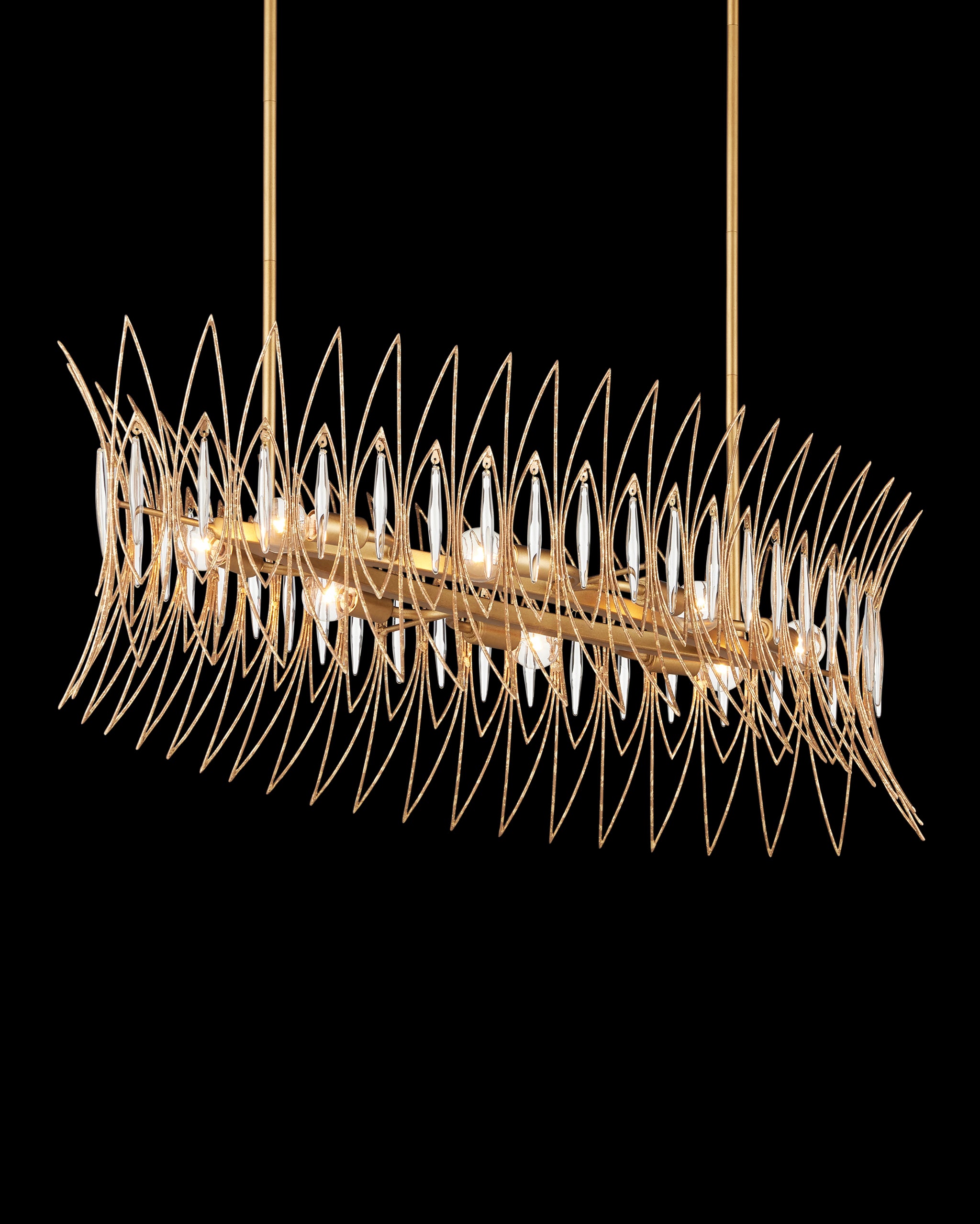 Currey & Company Marquise Oval Gold Chandelier