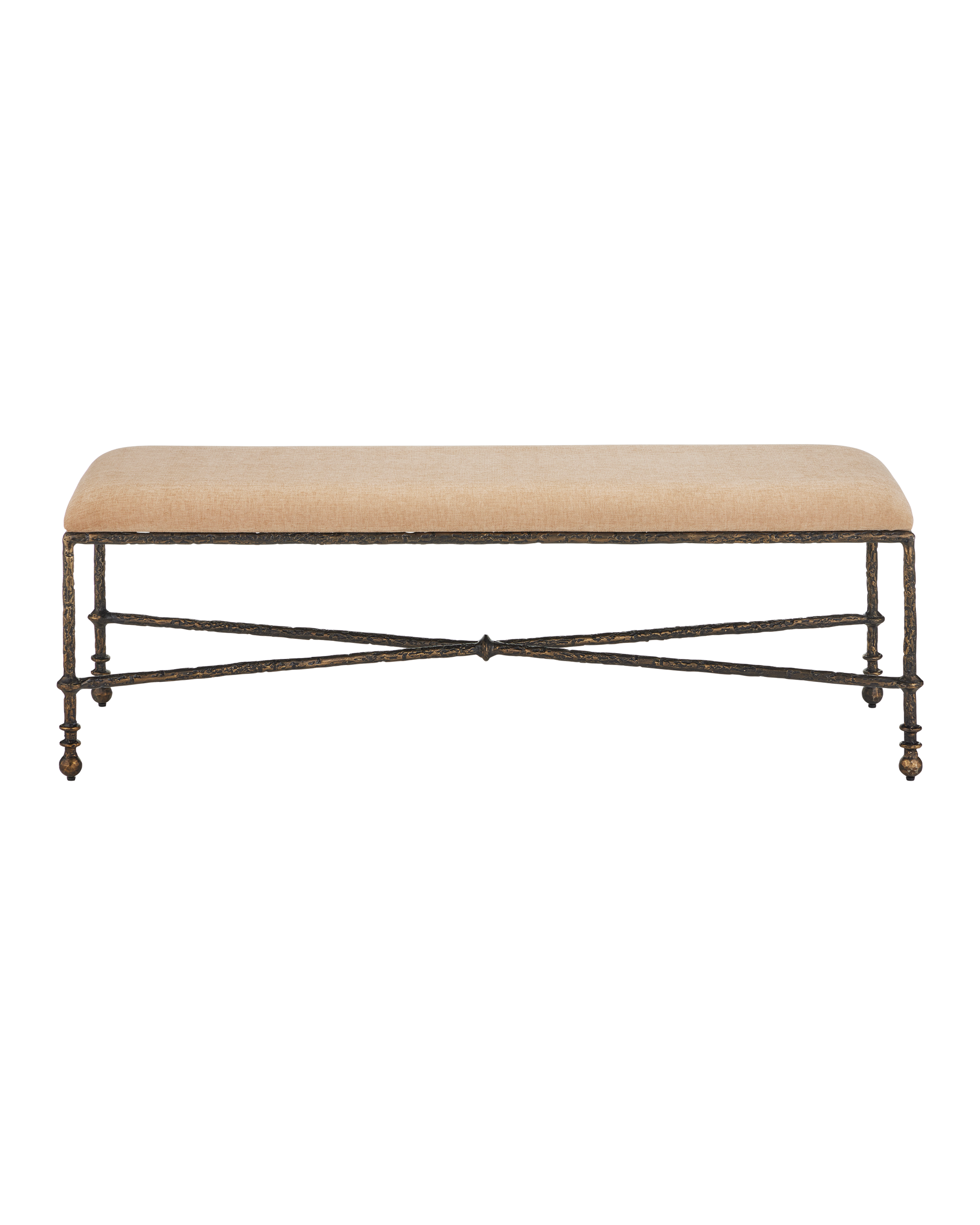 Currey & Company Fuso Bench, Fizz Champagne