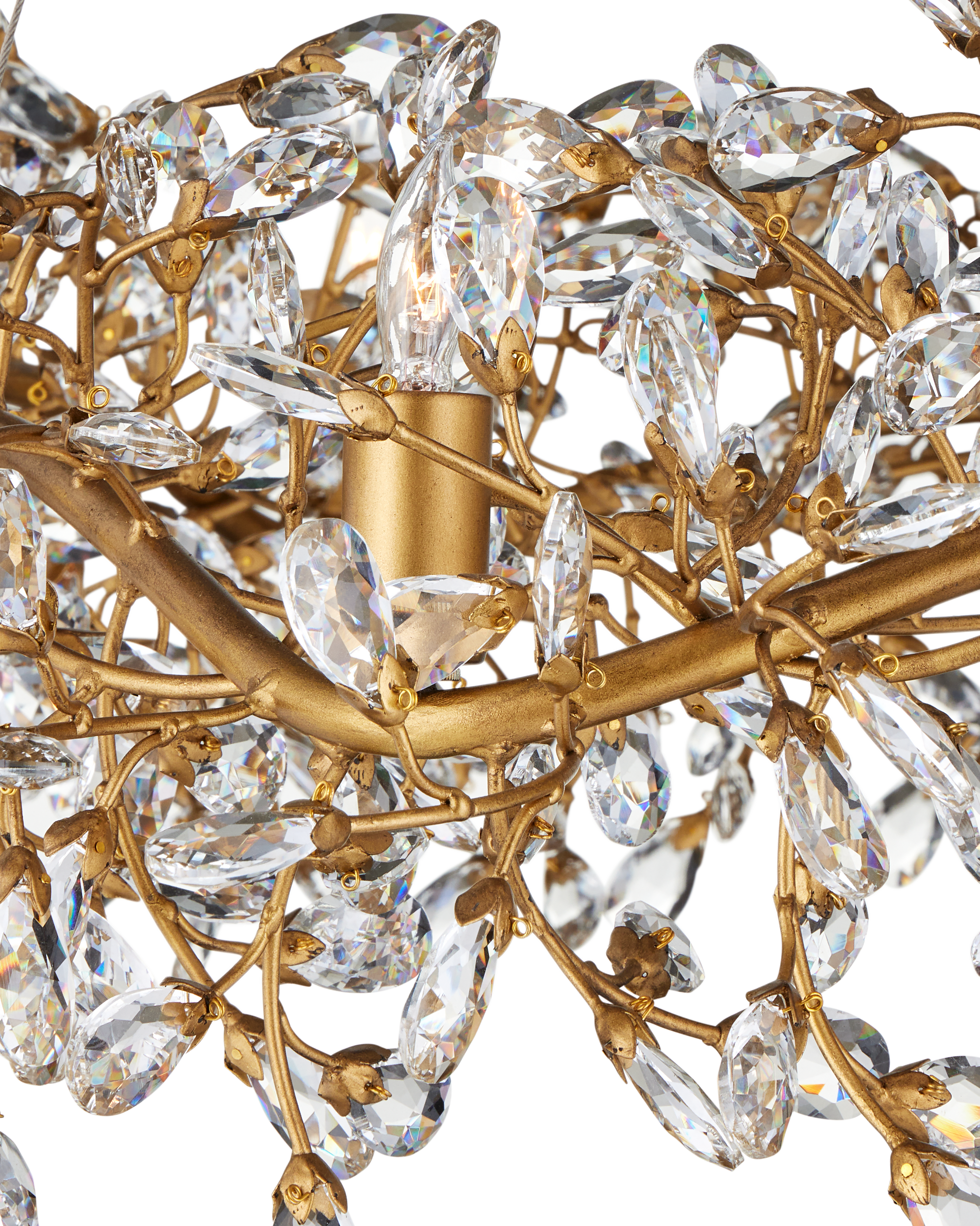 Currey & Company Crystal Bud Large Ring Chandelier