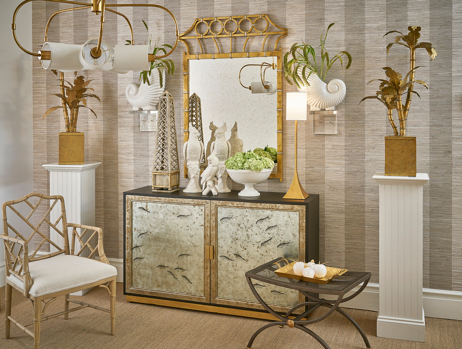 Chelsea House Chinoiserie Cabinet with Fish