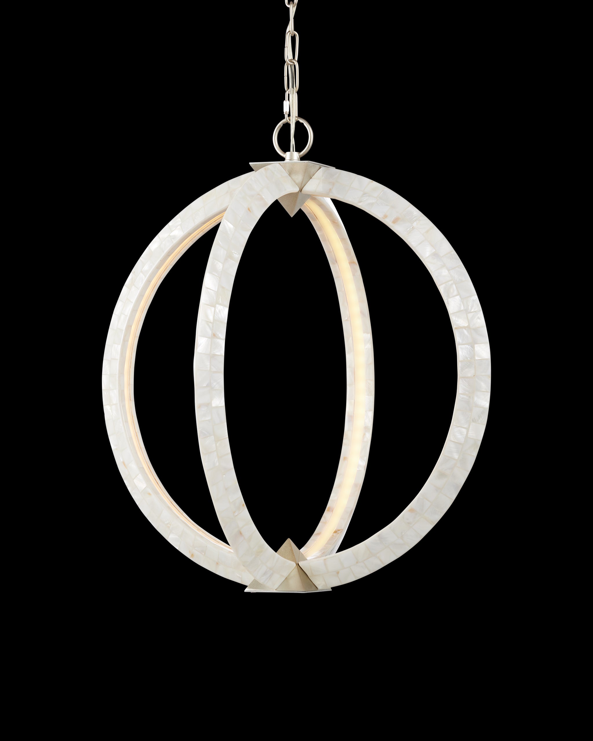 Currey & Company Arietta White Orb Chandelier