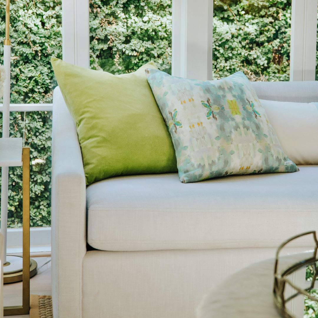 Laura Park Green Velvet Pillow