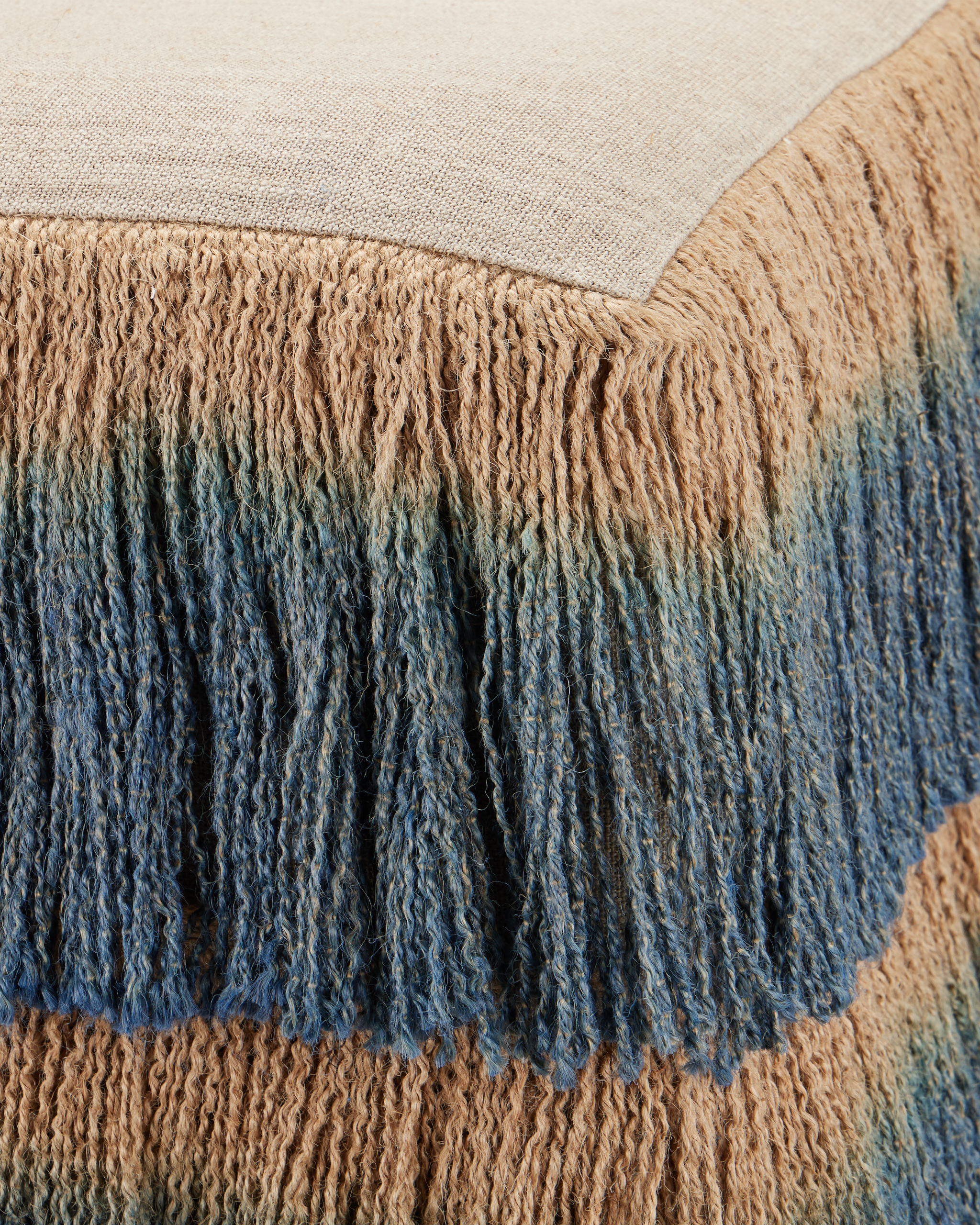 Currey & Company Jute Fringe Ottoman
