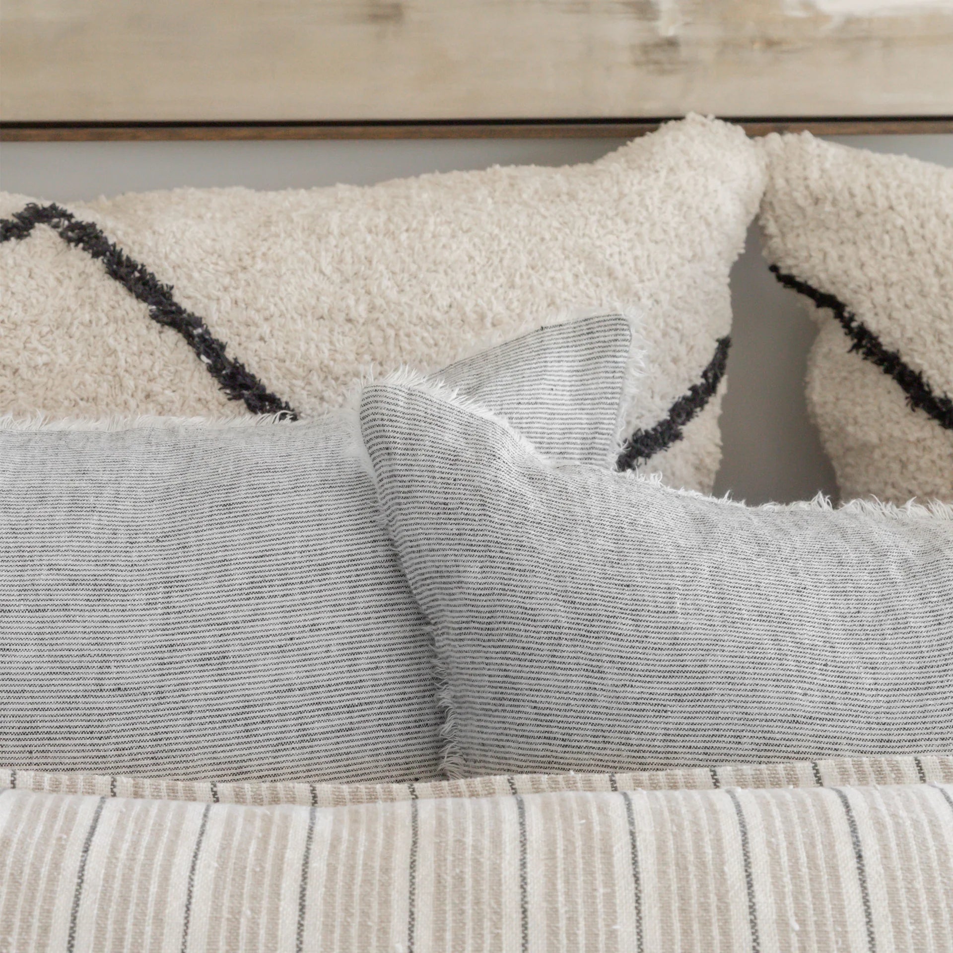 Pom Pom At Home Logan Charcoal Pillow