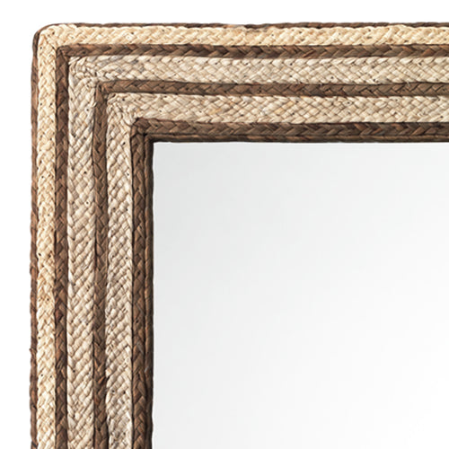 Jamie Young Evergreen Rectangle Mirror In Natural Braided Seagrass