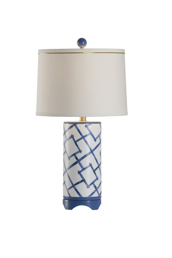 Chelsea House Bamboo Squares Lamp Blue