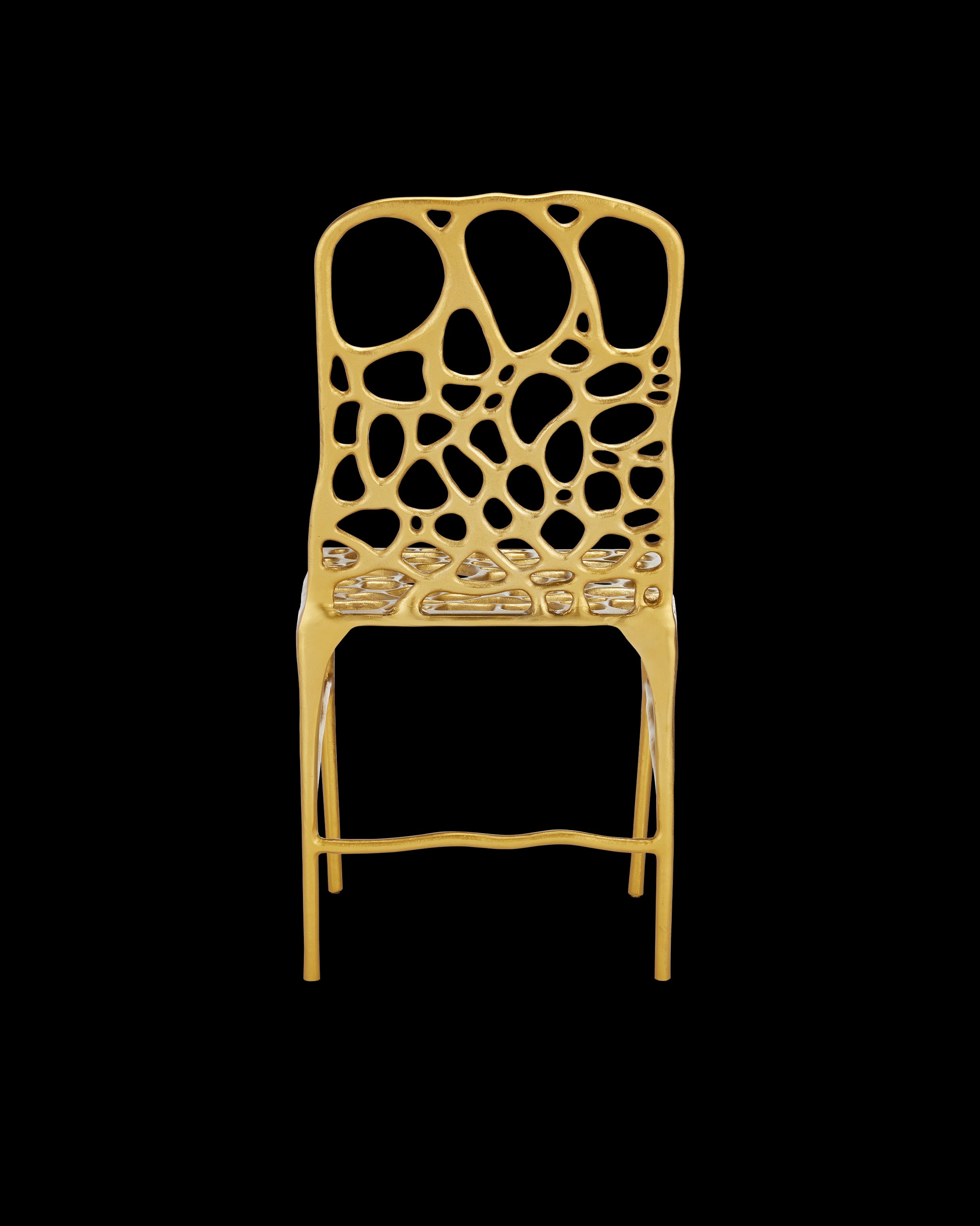 Currey & Company Honeycomb Gold Side Chair