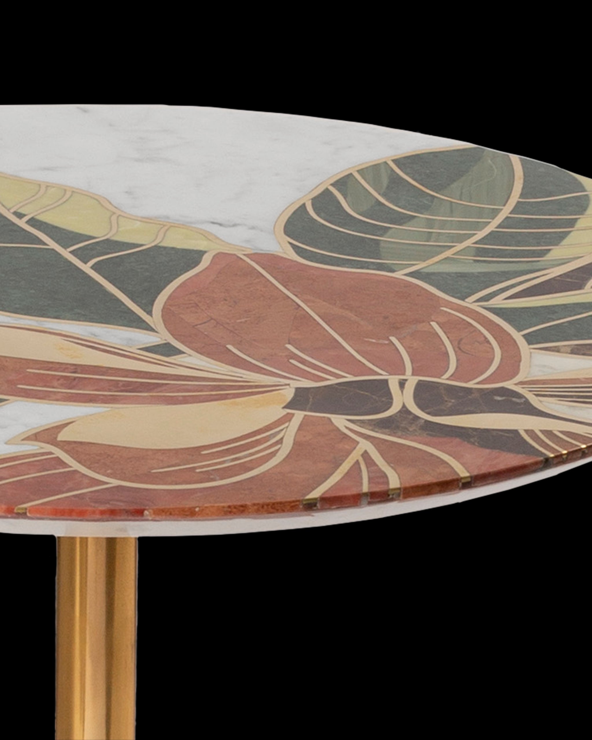 Currey & Company Roselle Stone Inlay Accent Table