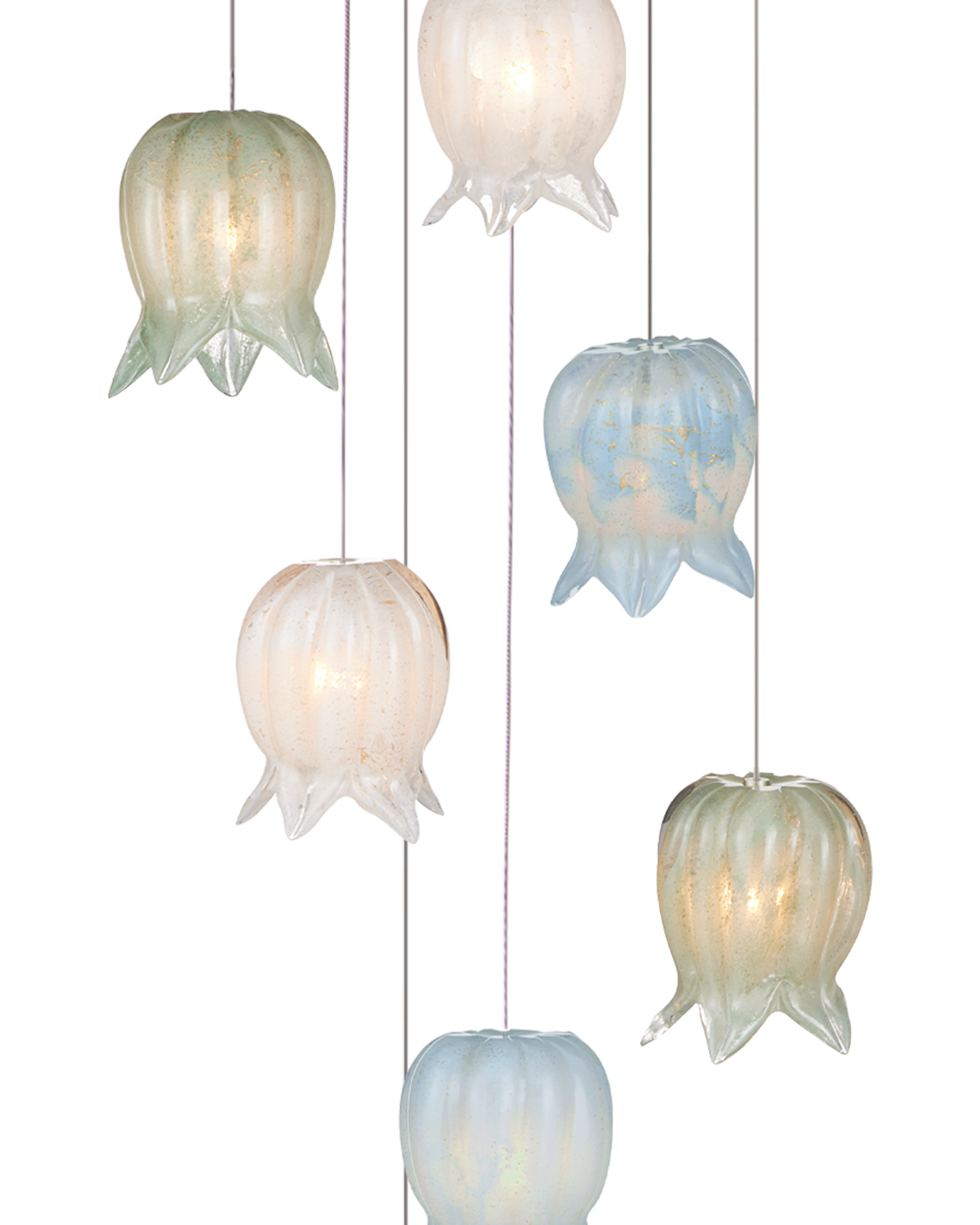 Currey And Company Polpo 7 Light Round Multi Drop Pendant