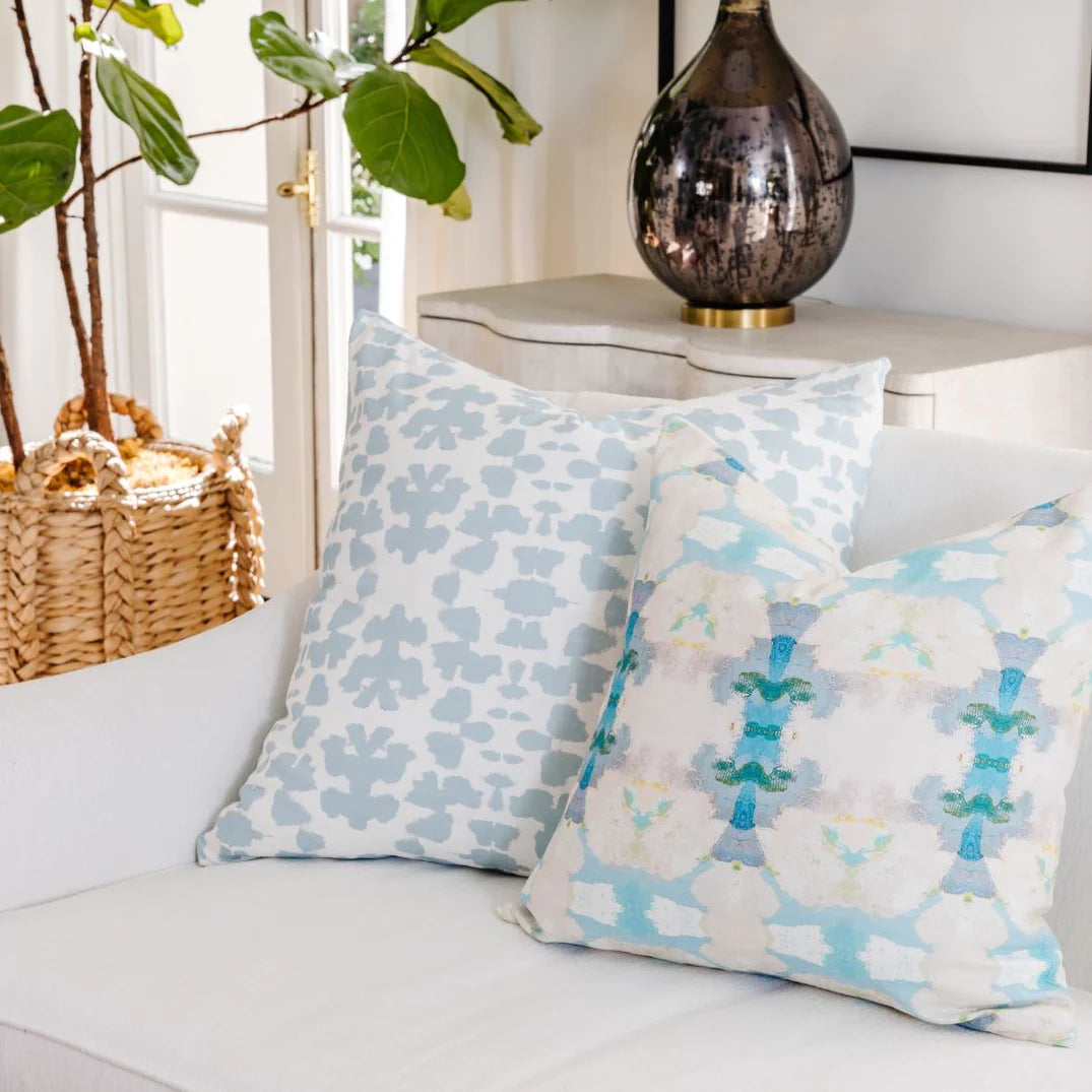 Laura Park Blue Lagoon Linen Cotton Pillow