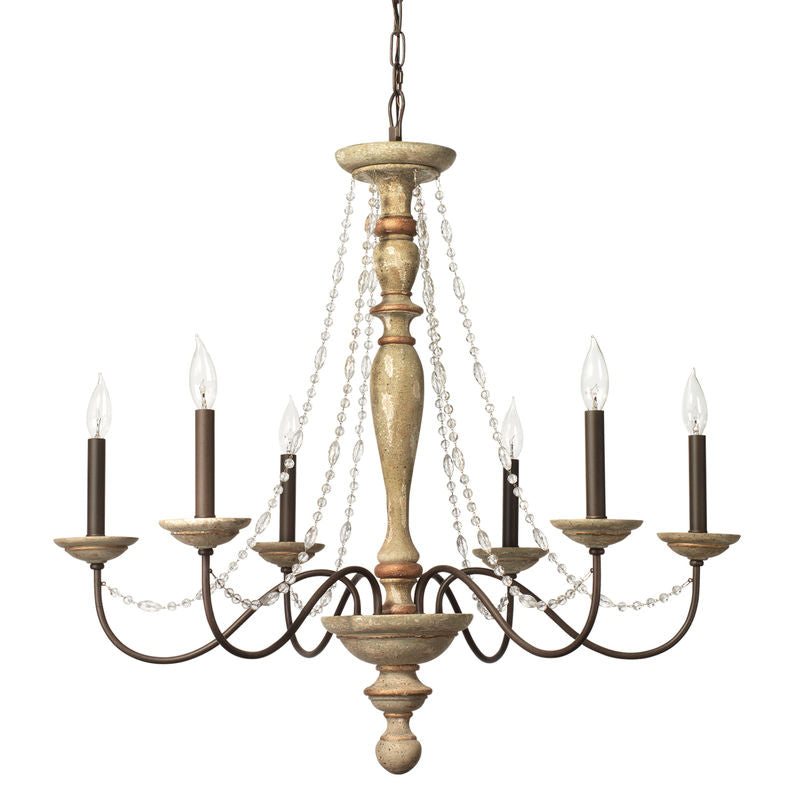 Maybel Chandelier In Washed Wood & Crystal Lifestyle by JY
