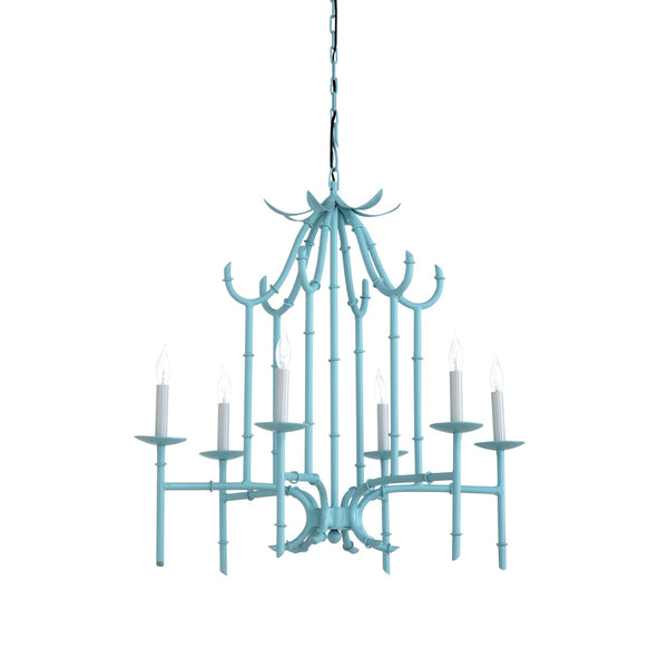 Wildwood Bamboo Chandelier in Blue, 67154