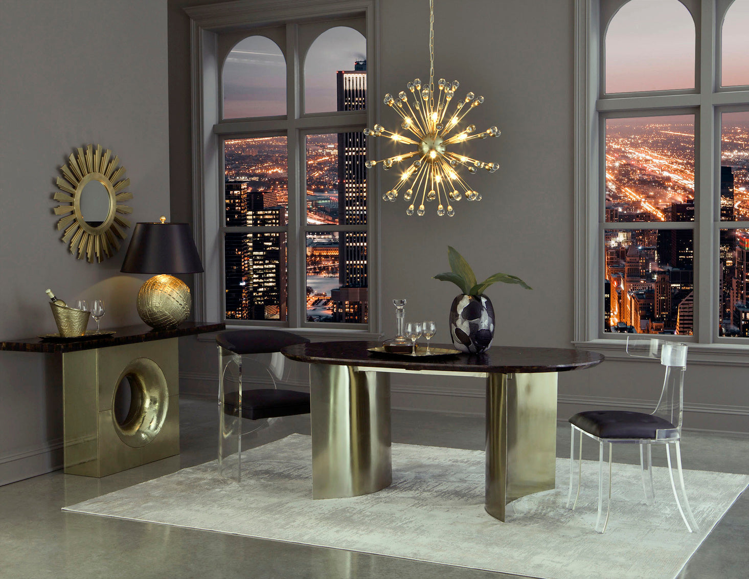 Wildwood Saturn Orb Chandelier in Gold