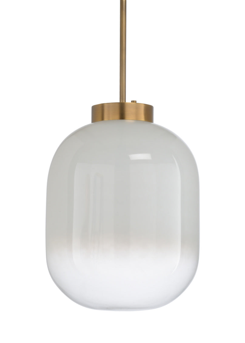 Wildwood Milk Glass Globe Pendant Light with Brass