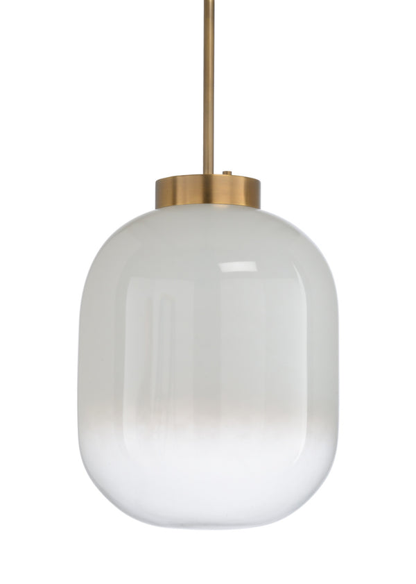 Wildwood Milk Glass Globe Pendant Light with Brass