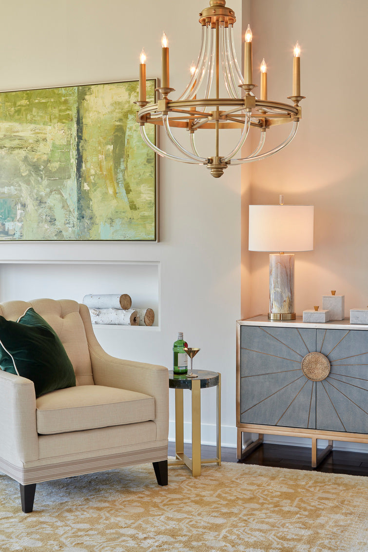 Wildwood Prospect Chandelier in Acrylic and Brass