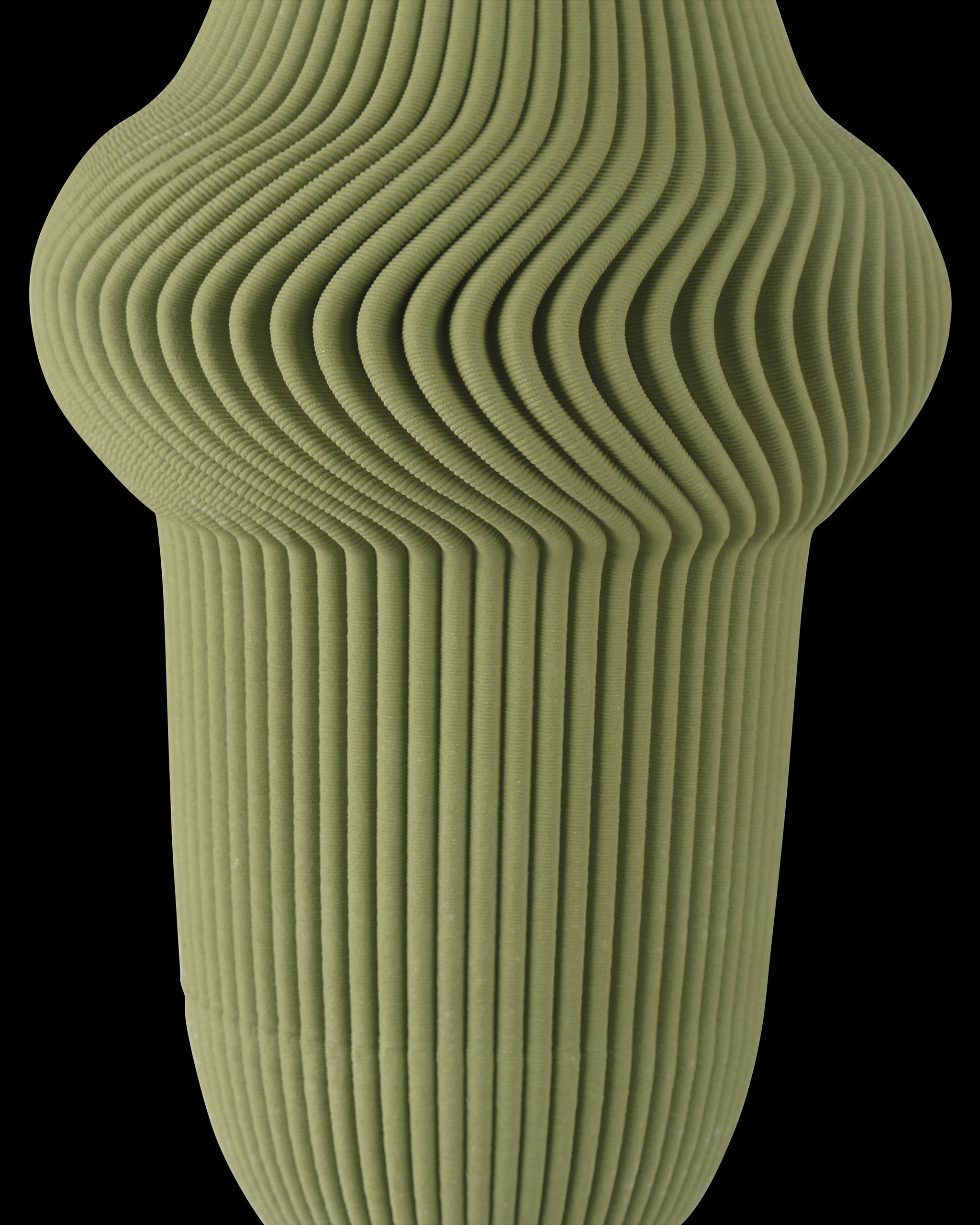 Currey & Company Green Plisse Medium Vase