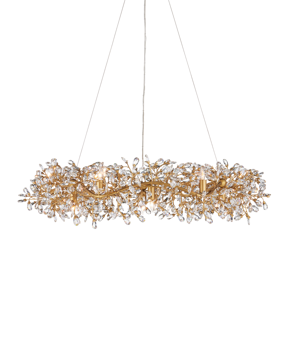 Currey & Company Crystal Bud Large Ring Chandelier