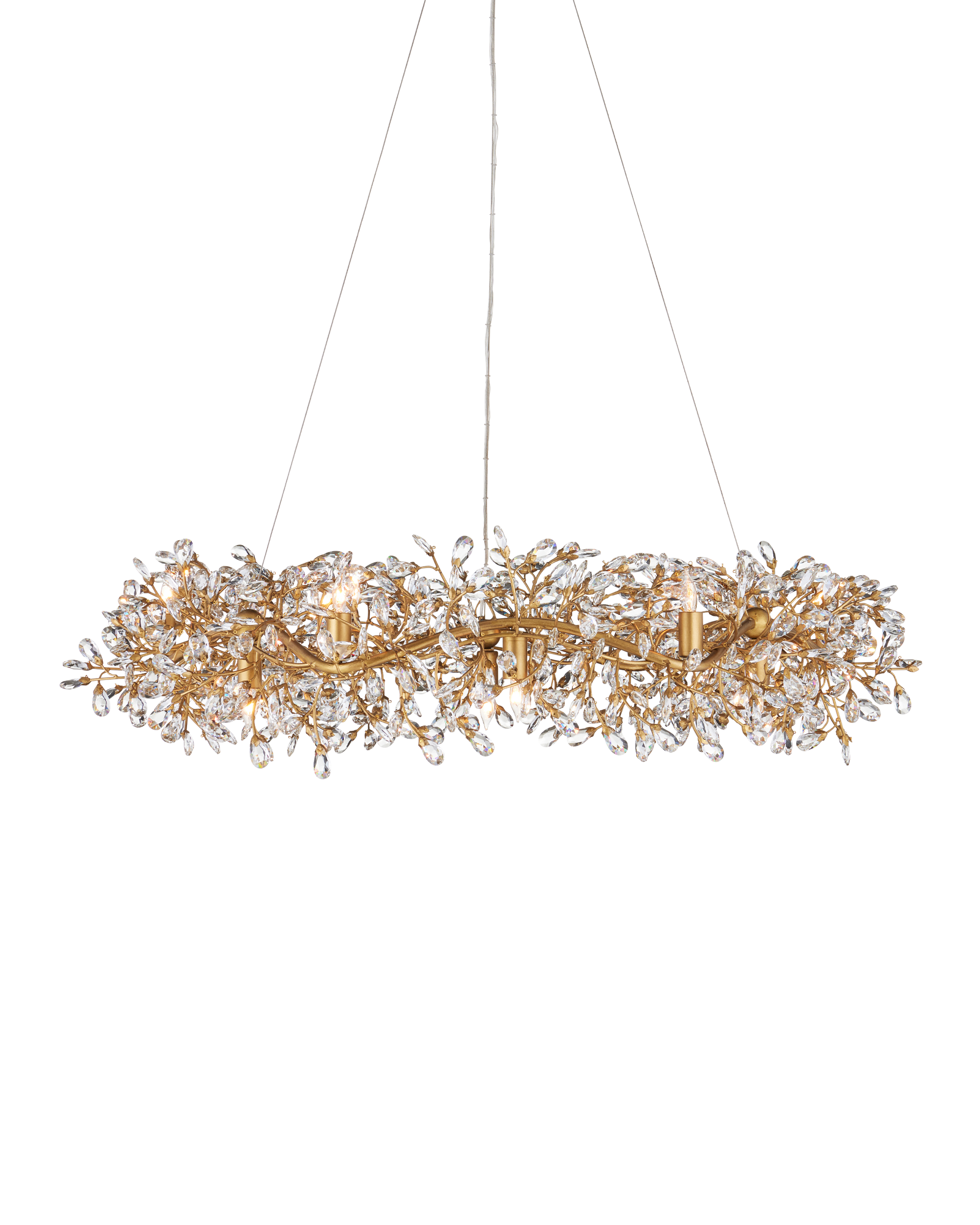 Currey & Company Crystal Bud Large Ring Chandelier
