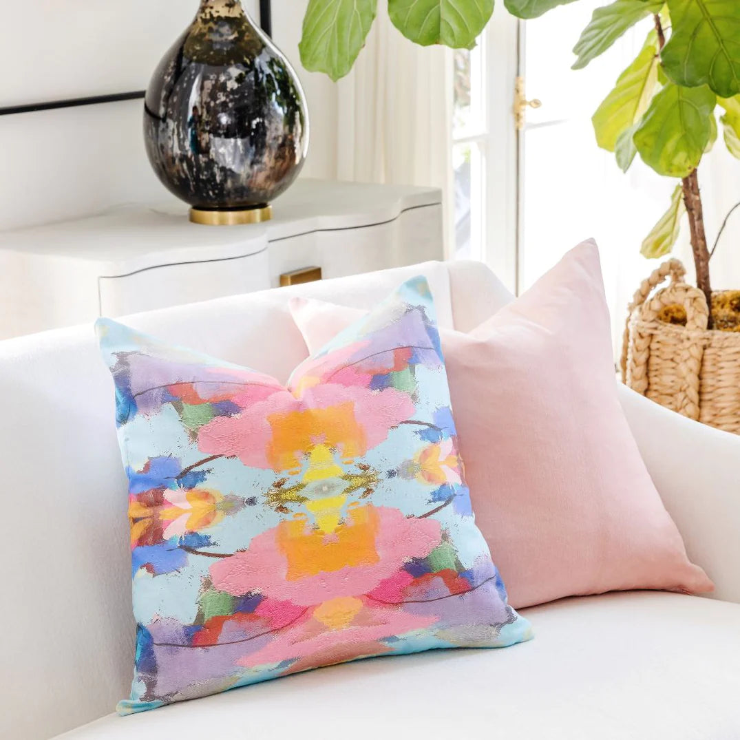 Laura Park Antigua Smile Linen Cotton Pillow