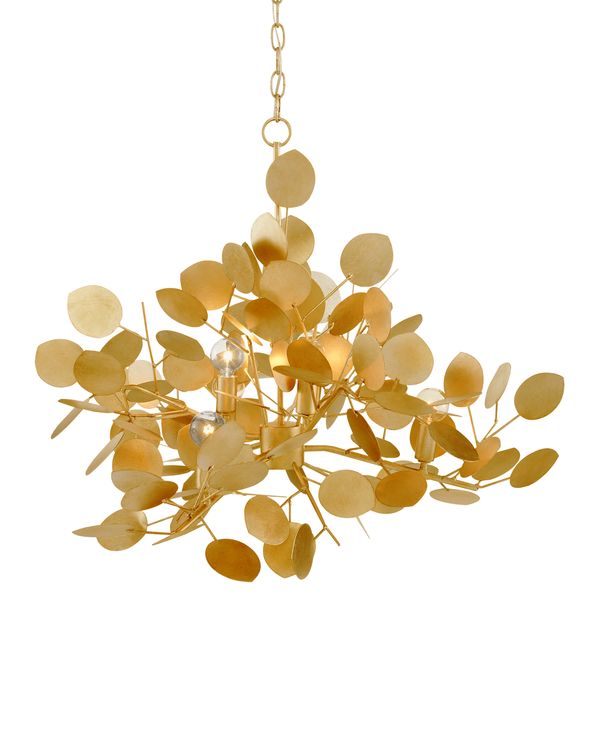 Currey And Company Lunaria Large Gold Chandelier