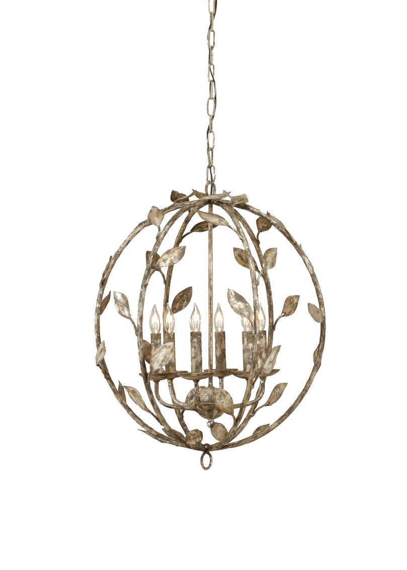Chelsea House Botanical 6 Light Silver Leaf Chandelier