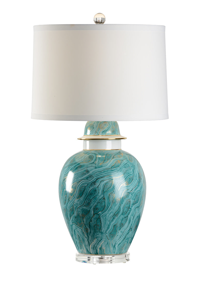 Chelsea House Green Marbelized Lamp