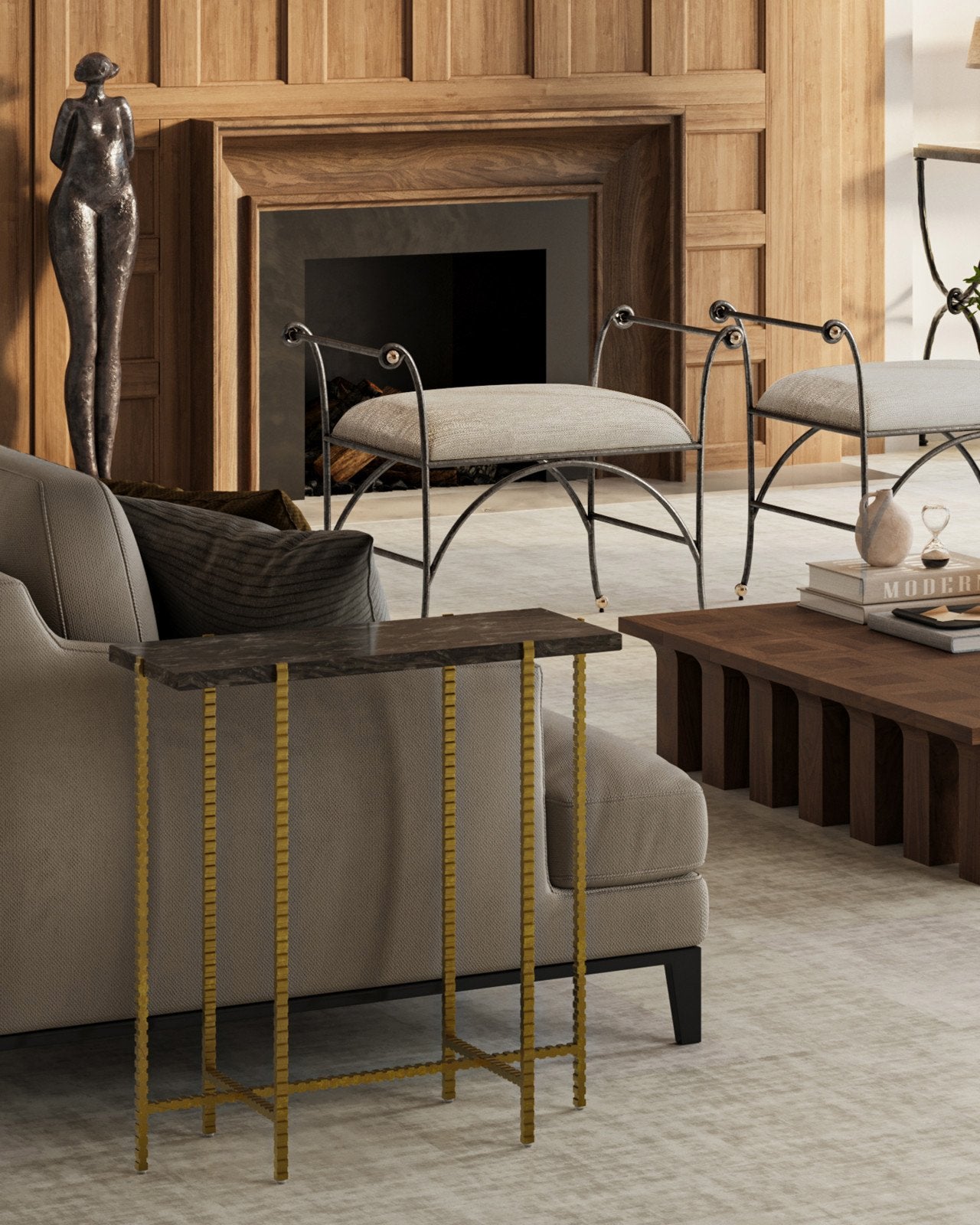 Currey & Company The Tall Empress 43" Bronze Sculpture