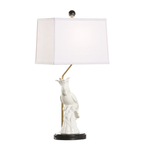 Chelsea House Hope Parrot Lamp White Left Facing