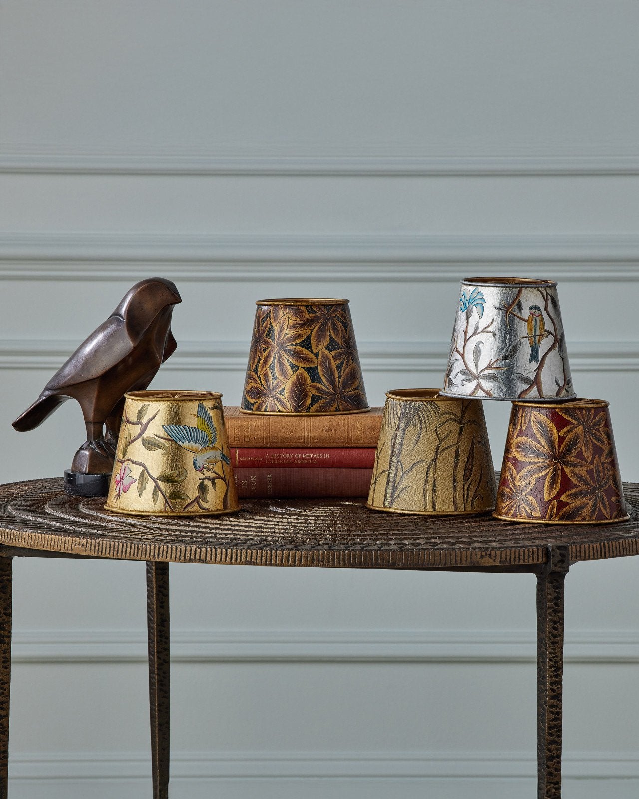 Currey & Company Horus Bird 16" Bronze Sculpture On Marble Base