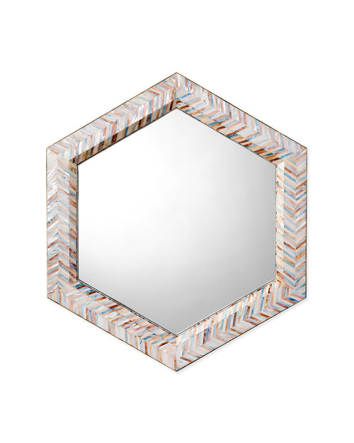 Jamie Young Academy Mother Of Pearl Hexagon Wall Mirror