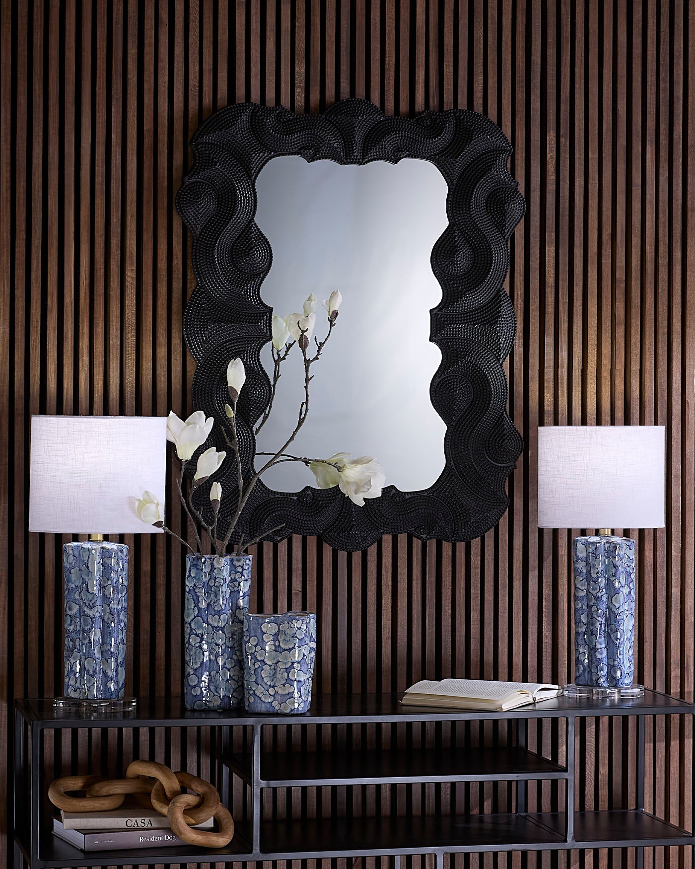 Jamie Young Baroque Resin Wall Mirror, Black