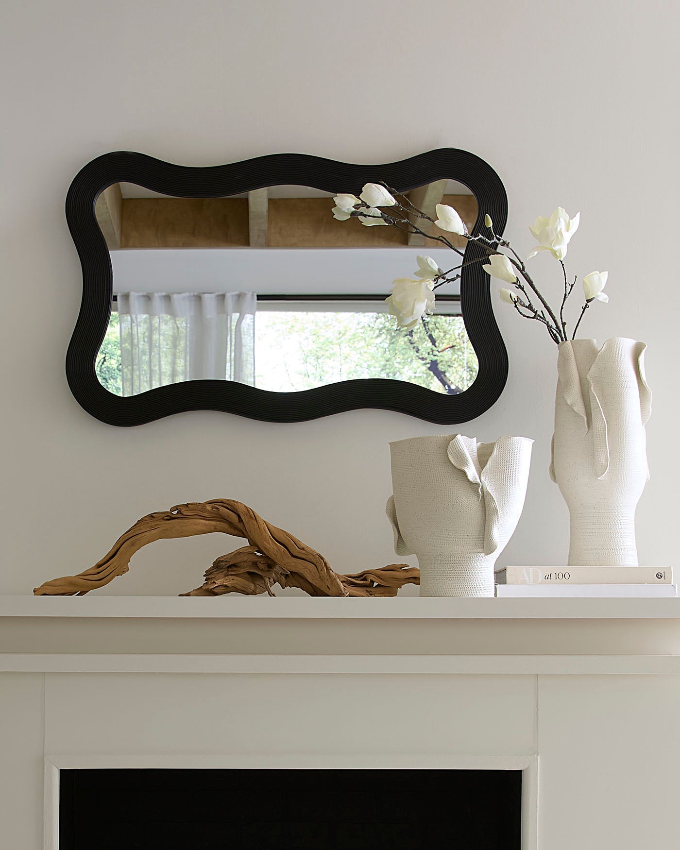 Jamie Young Deli Wavy Bamboo Wall Mirror