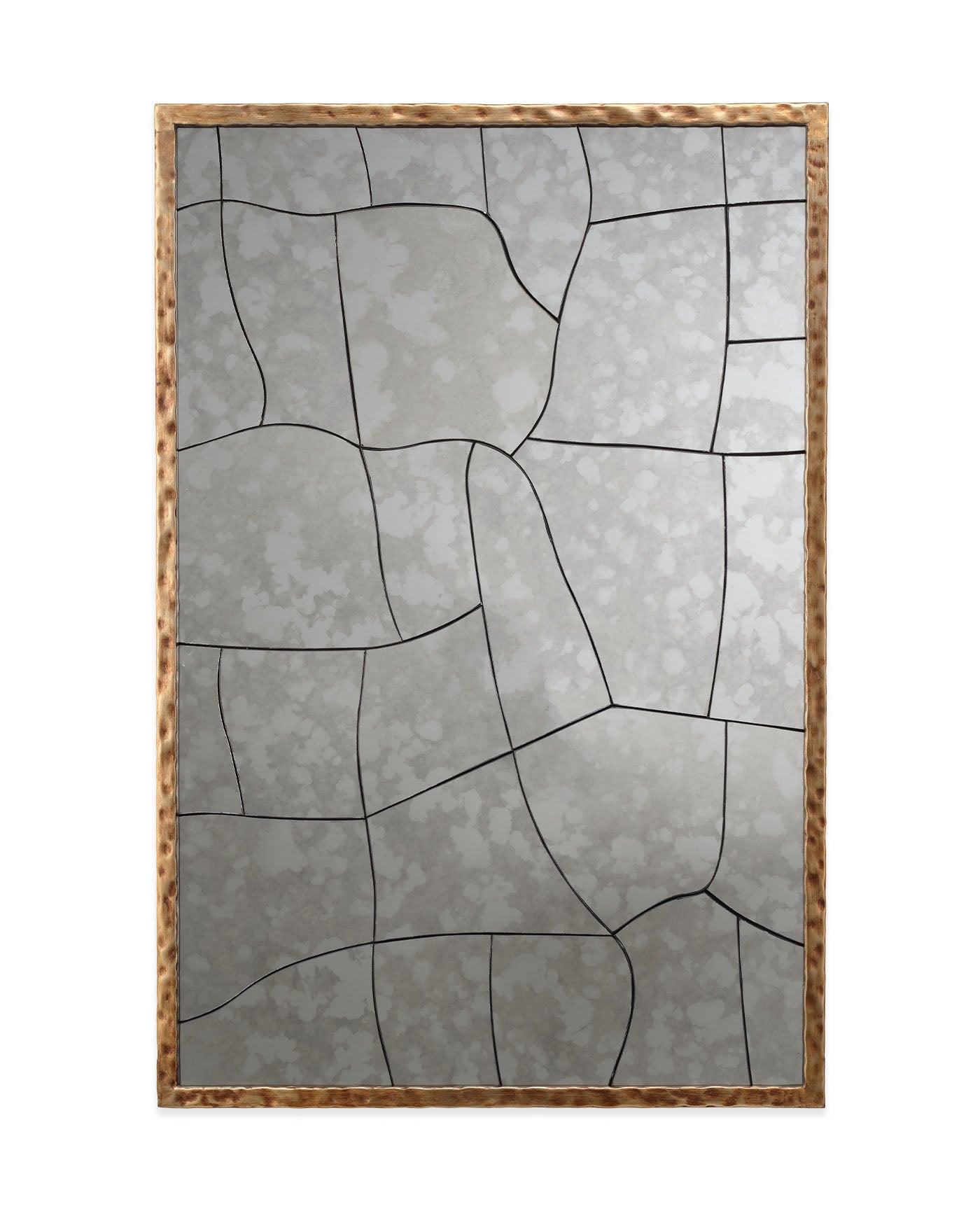 Jamie Young Fractured Hammered Iron Rectangle Wall Mirror