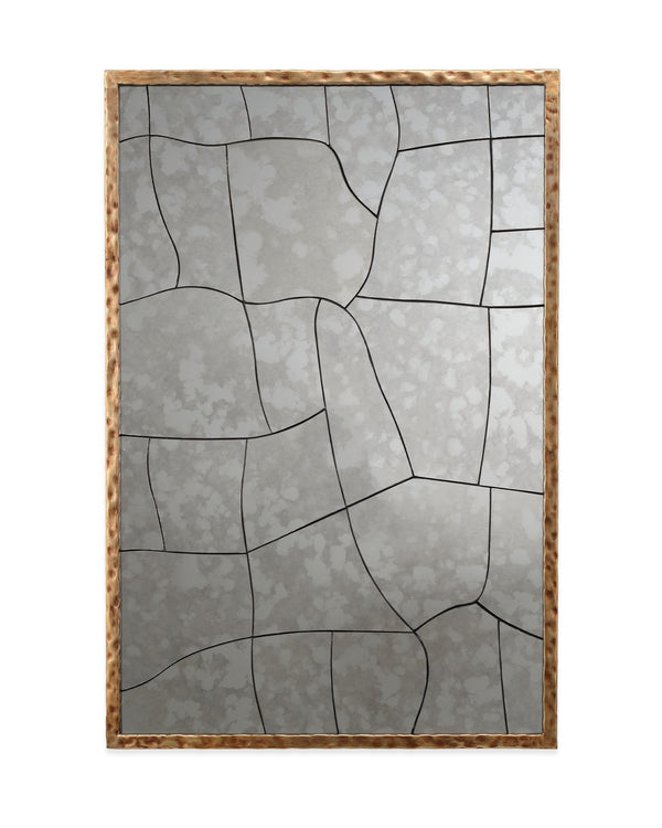 Jamie Young Fractured Hammered Iron Rectangle Wall Mirror