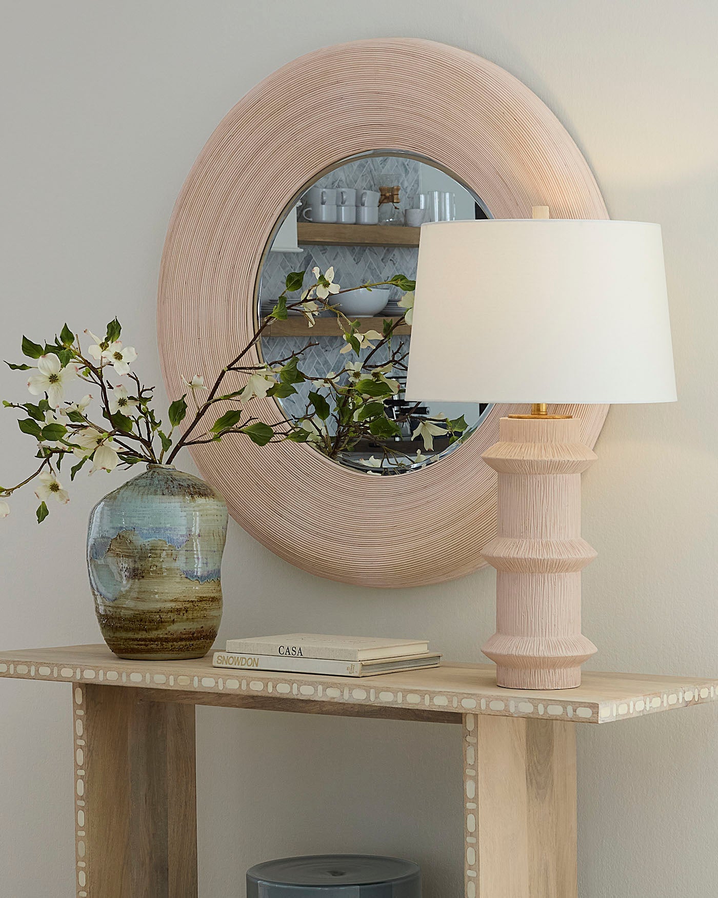 Jamie Young Paddock Bamboo Round Wall Mirror