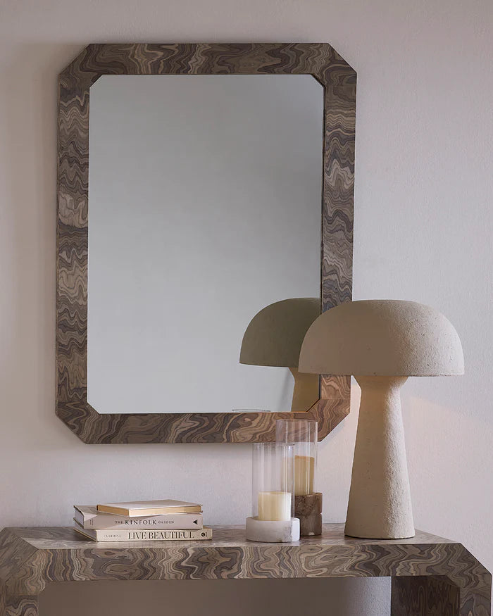 Jamie Young Ravine Mirror, Sand Grey Veneer