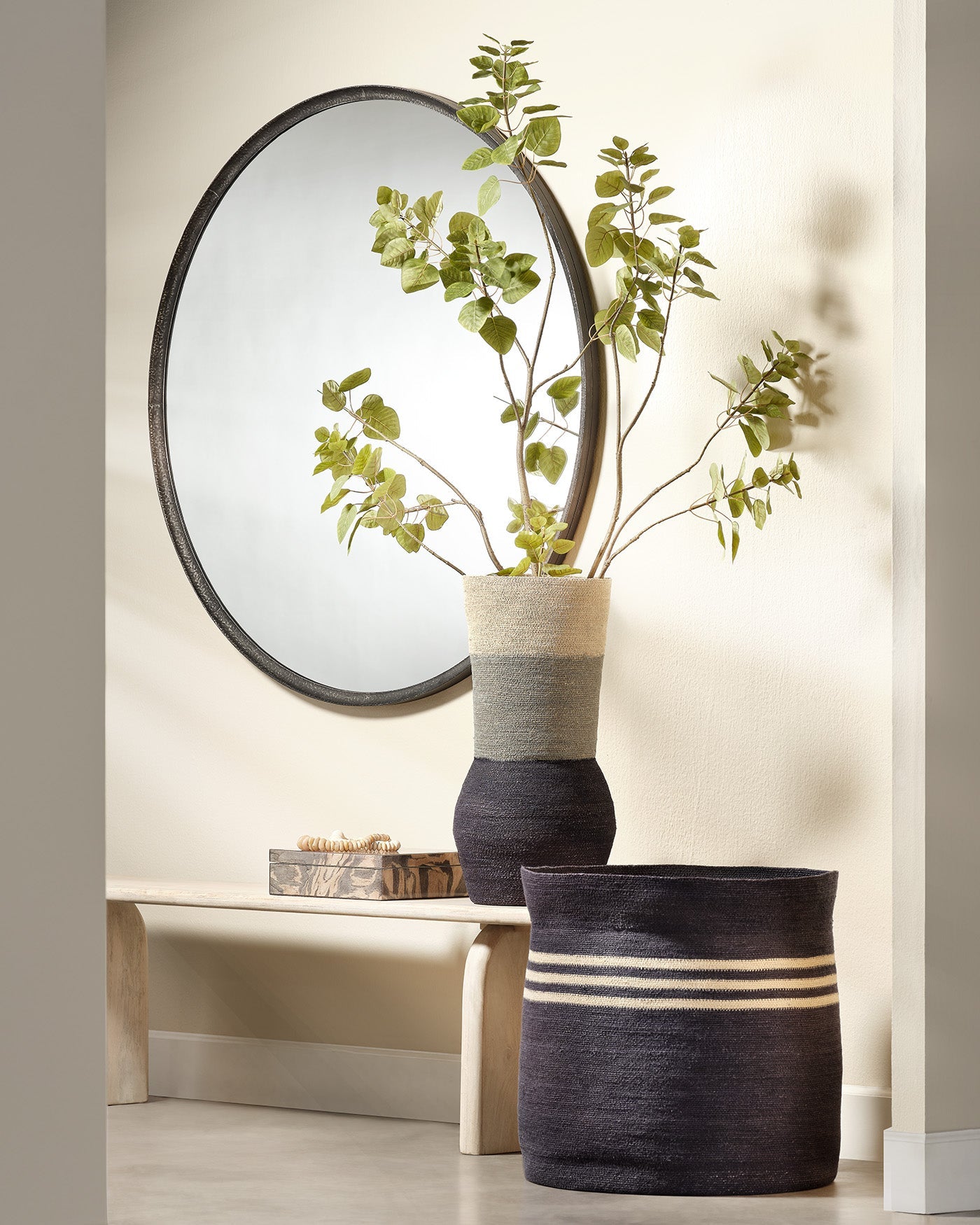 Jamie Young Refined Iron Round Extra Large Wall Mirror