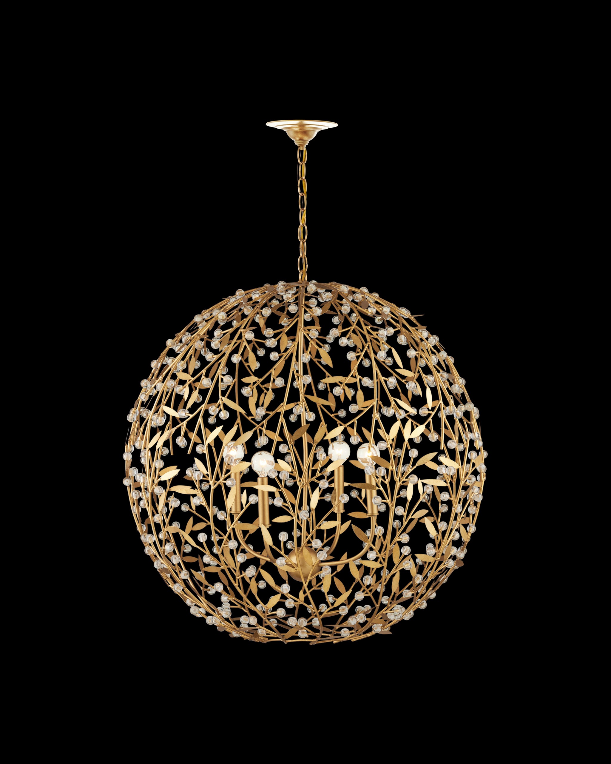 Currey & Company Secret Garden Gold Orb Chandelier