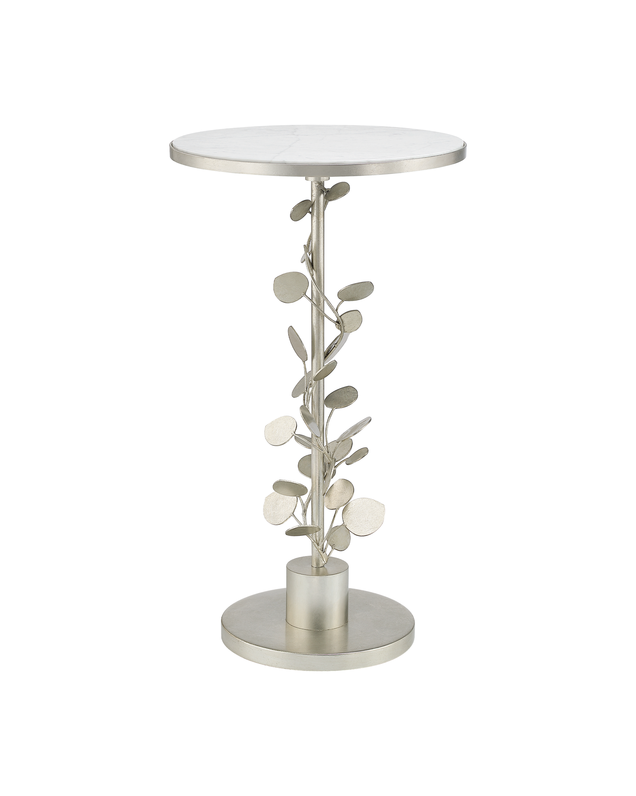 Currey & Company Lunaria Silver Accent Table