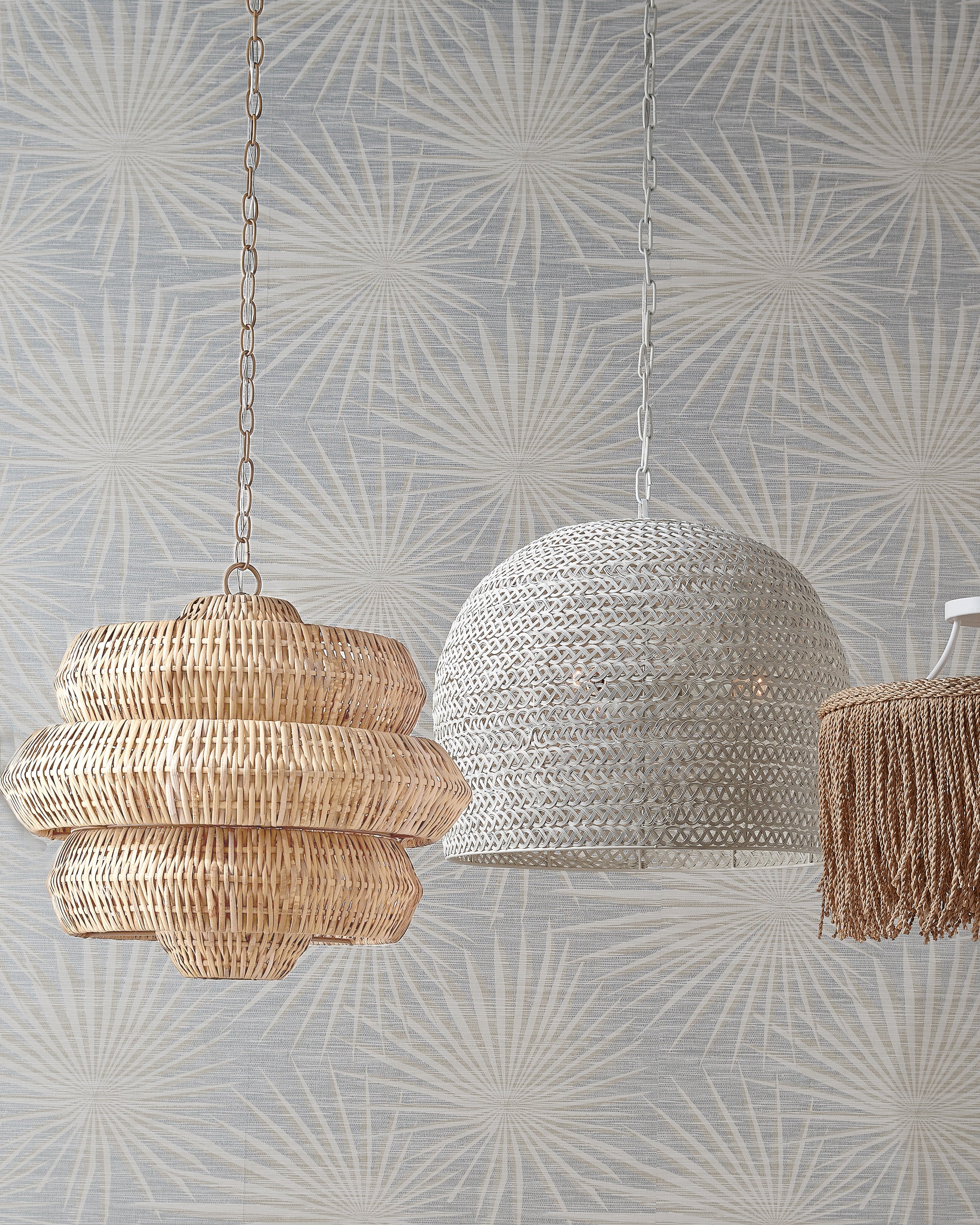 Currey & Company Antibes Small White Chandelier