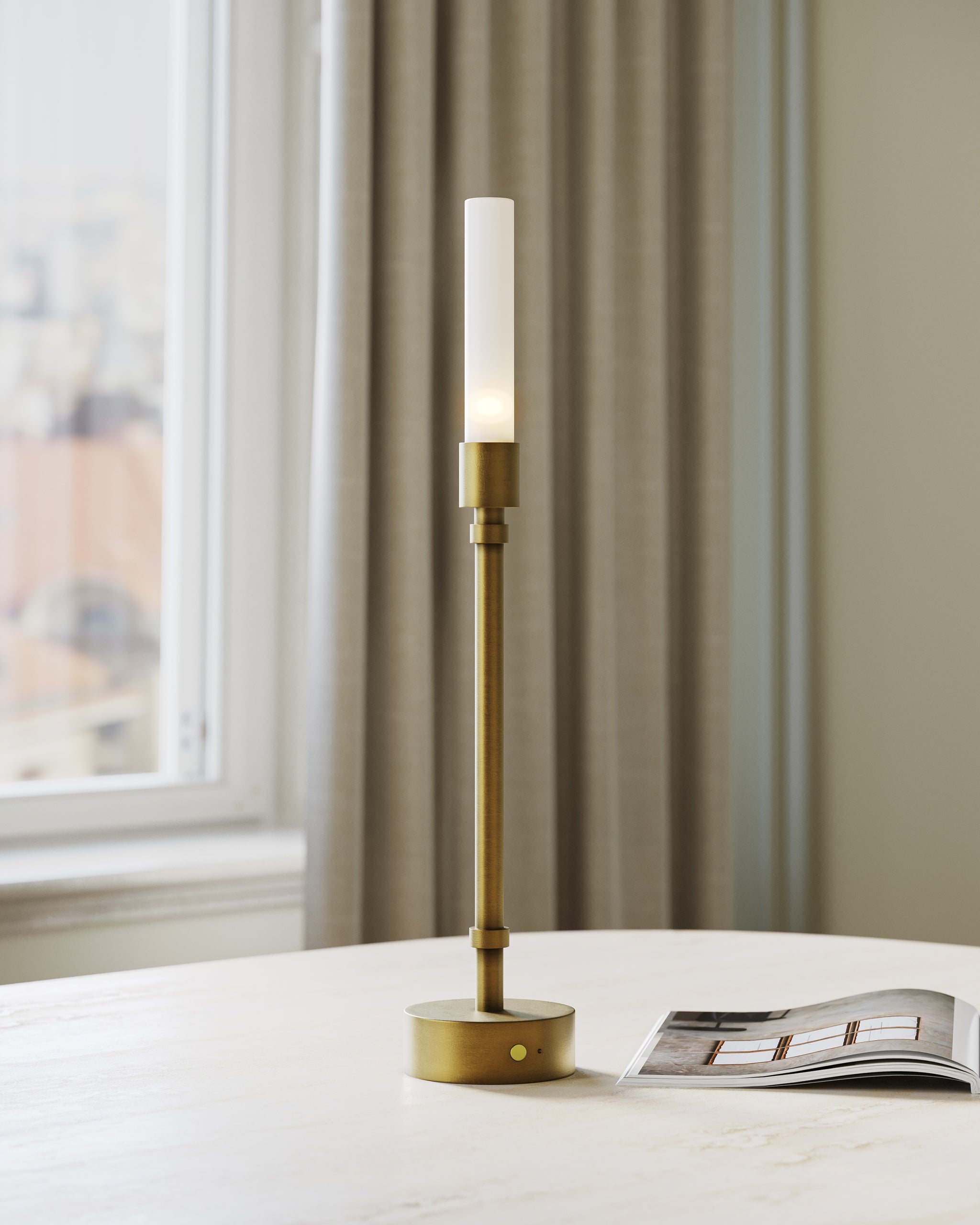 Currey & Company Paseo Brass Cordless Table Lamp