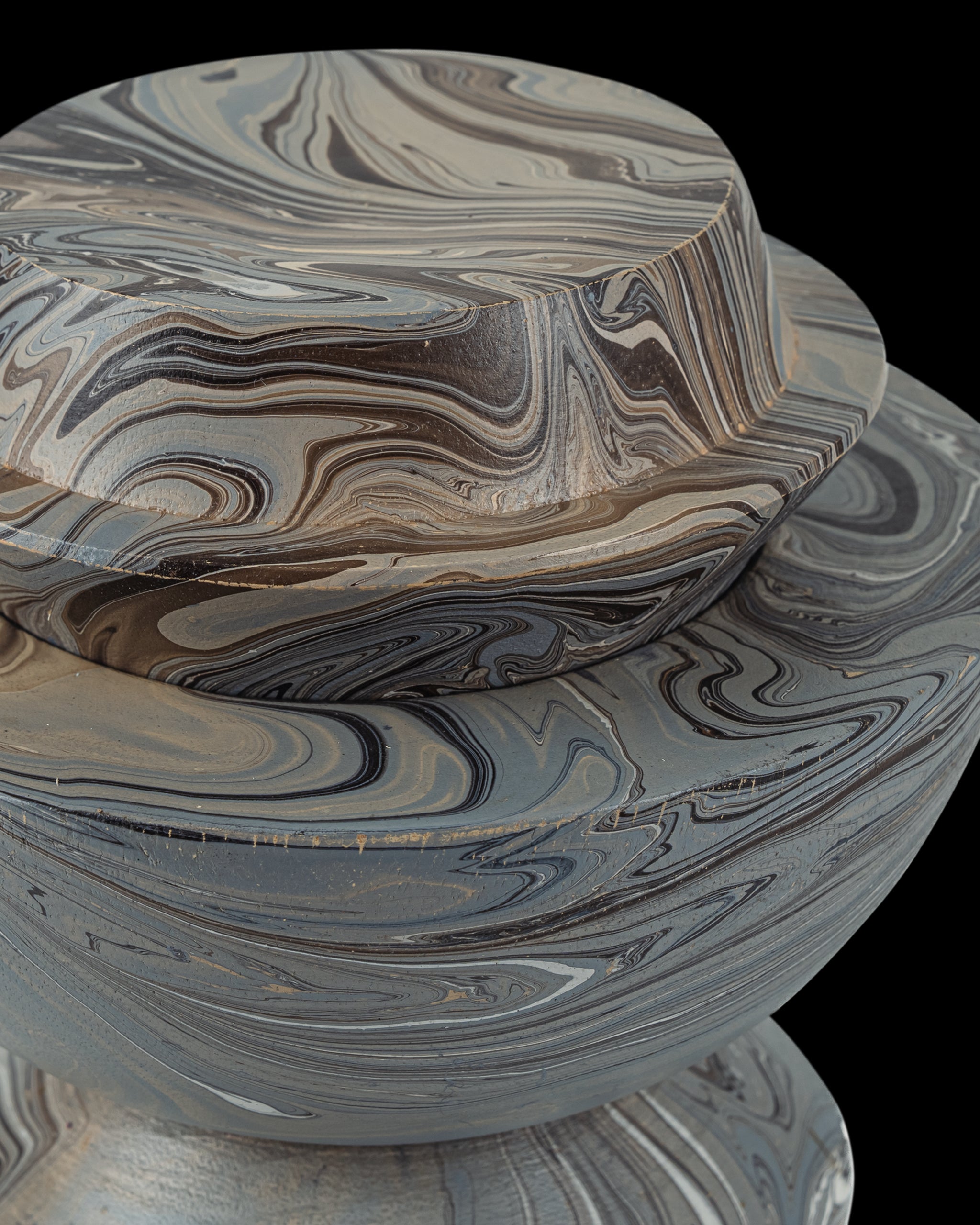 Currey & Company Marbleized Stacking Box Set Of 3