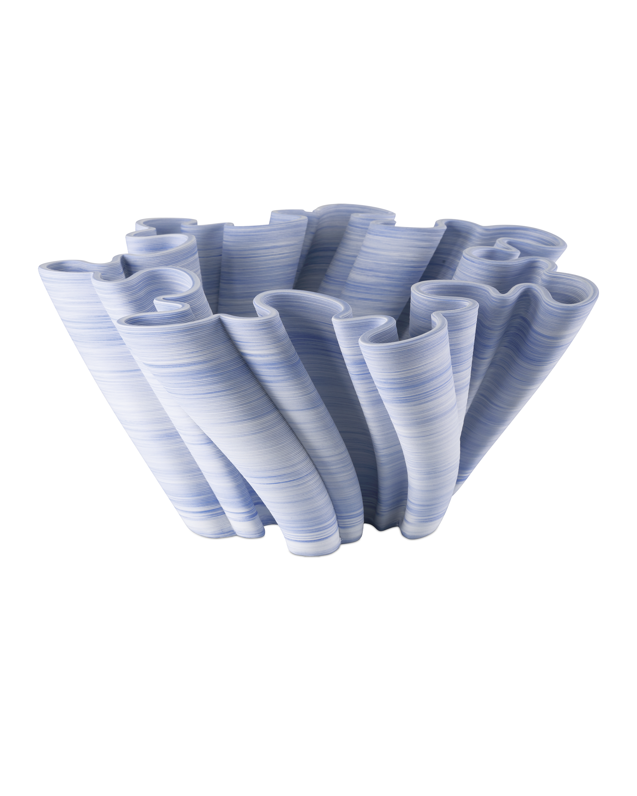 Currey & Company Twirl Blue Bowl