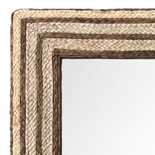 Jamie Young Evergreen Square Mirror In Natural Braided Seagrass