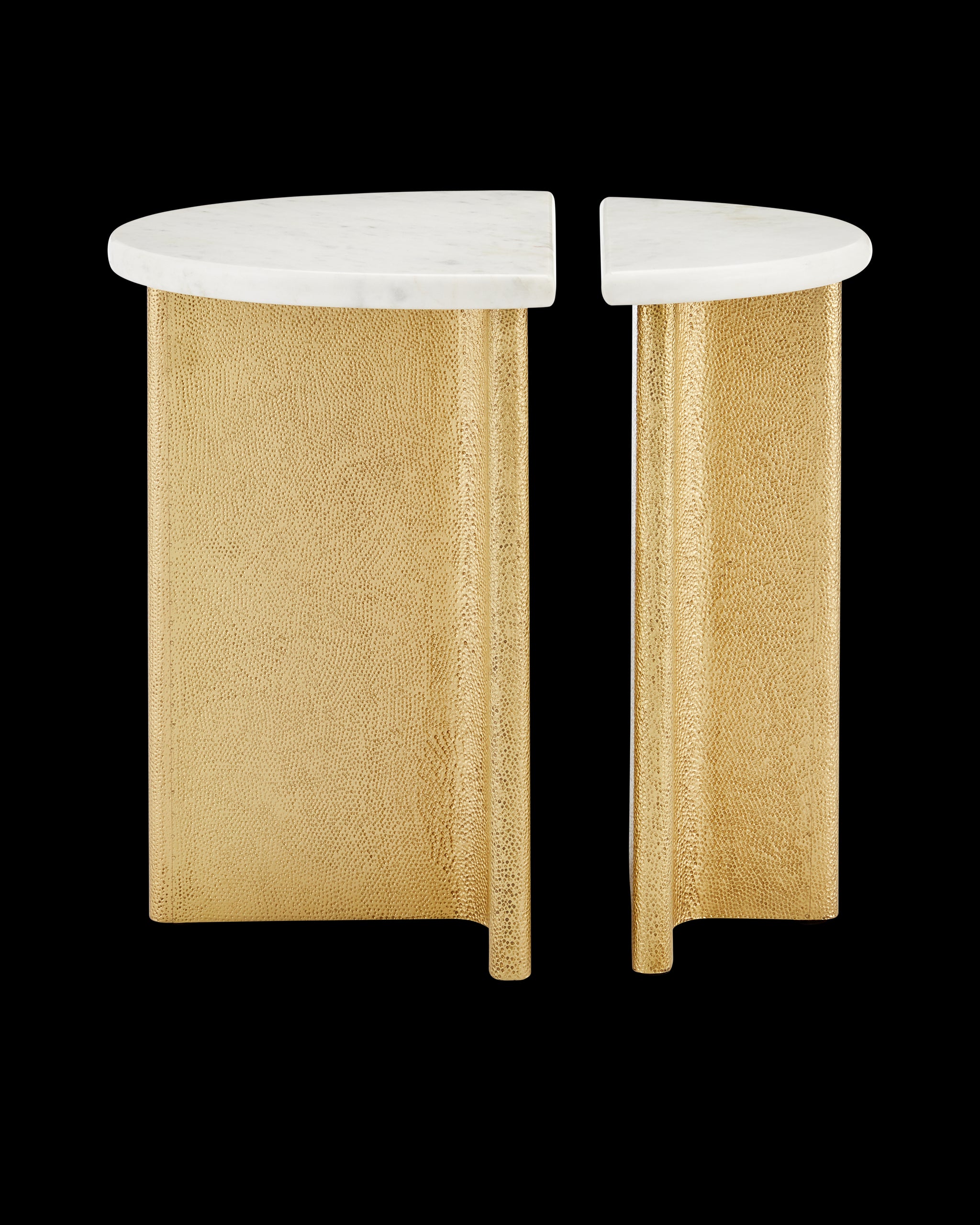 Currey & Company Doublet Marble Accent Table Set Of 2