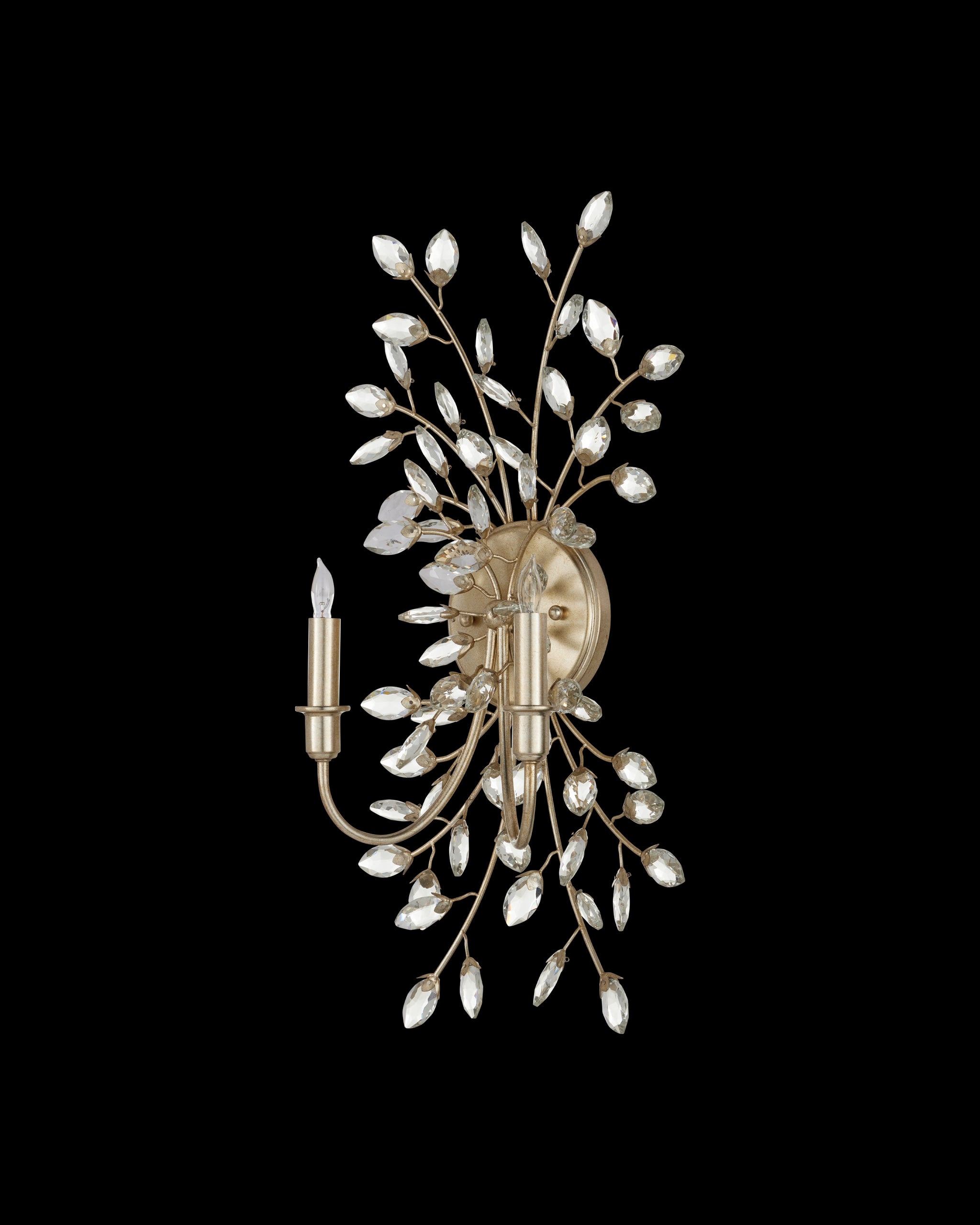 Currey & Company Forget Me Not Silver Wall Sconce