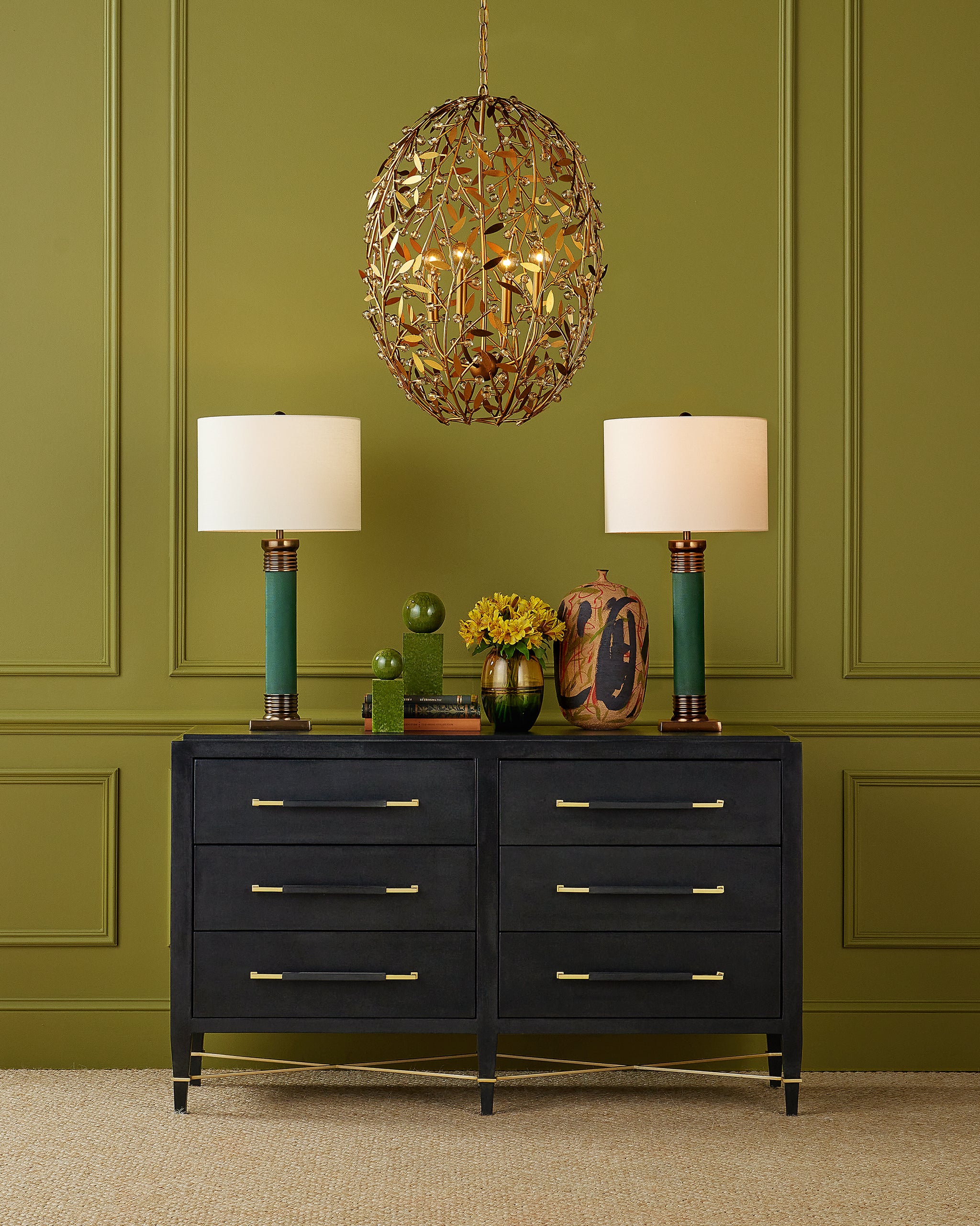 Currey & Company Secret Garden Gold Chandelier