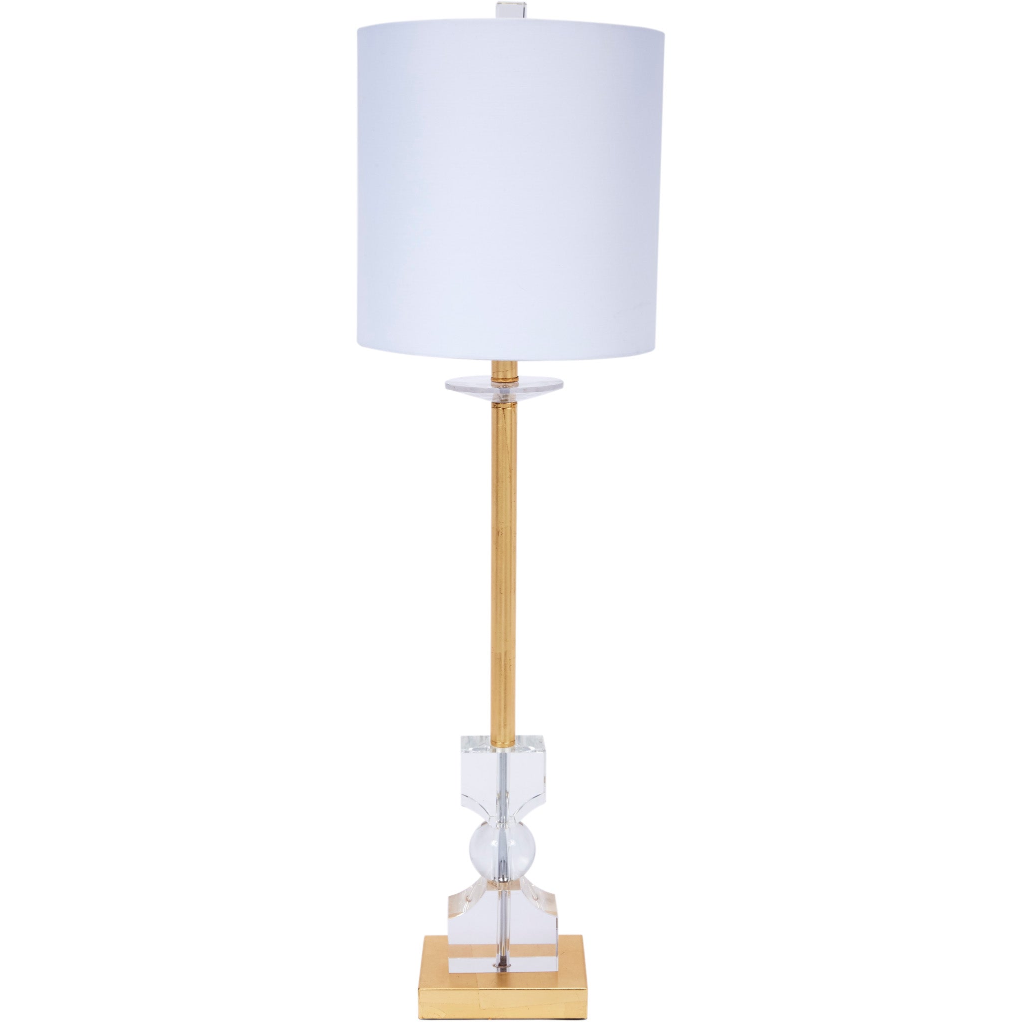 Old World Design Kingston Crystal Buffet Lamp with White Linen Shade